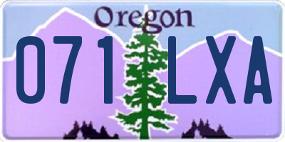 OR license plate 071LXA