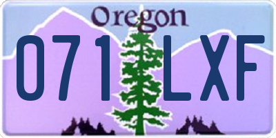 OR license plate 071LXF