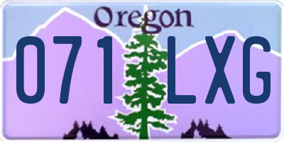 OR license plate 071LXG