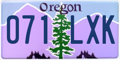 OR license plate 071LXK