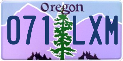 OR license plate 071LXM