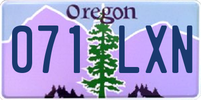 OR license plate 071LXN