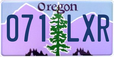 OR license plate 071LXR