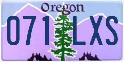OR license plate 071LXS
