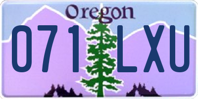 OR license plate 071LXU