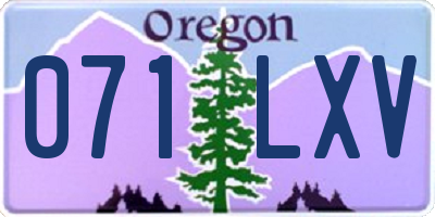 OR license plate 071LXV