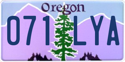 OR license plate 071LYA