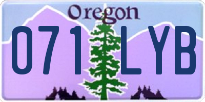 OR license plate 071LYB