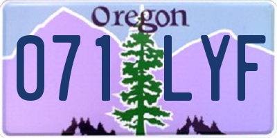 OR license plate 071LYF