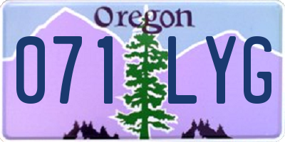 OR license plate 071LYG