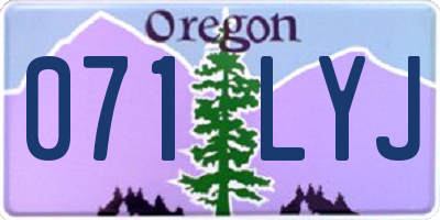 OR license plate 071LYJ