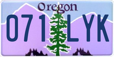OR license plate 071LYK