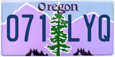 OR license plate 071LYQ