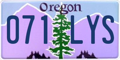 OR license plate 071LYS