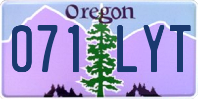 OR license plate 071LYT