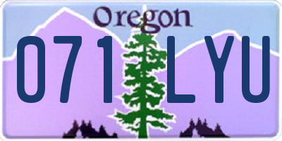 OR license plate 071LYU