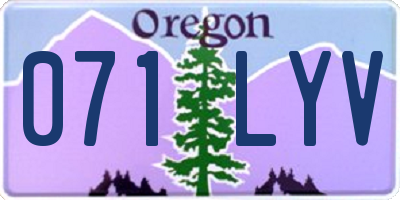 OR license plate 071LYV