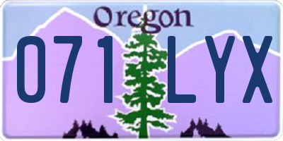 OR license plate 071LYX