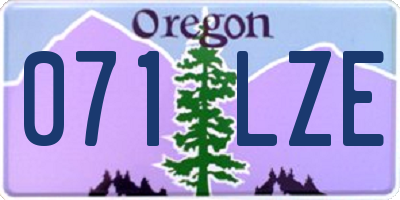OR license plate 071LZE