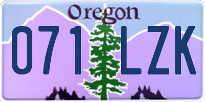 OR license plate 071LZK