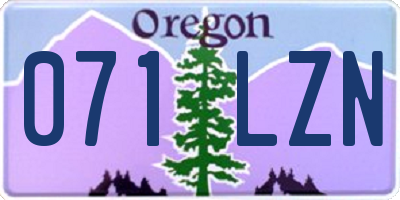 OR license plate 071LZN