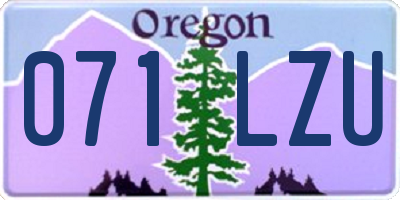 OR license plate 071LZU