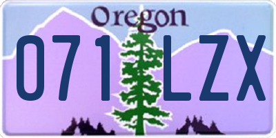 OR license plate 071LZX