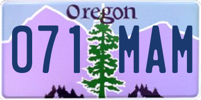 OR license plate 071MAM