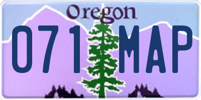 OR license plate 071MAP