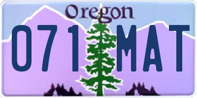 OR license plate 071MAT