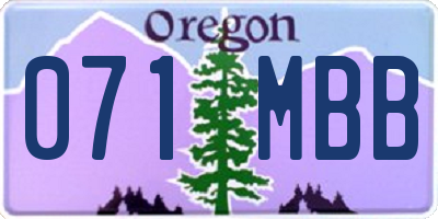 OR license plate 071MBB