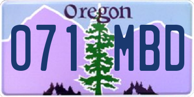 OR license plate 071MBD