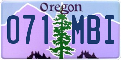 OR license plate 071MBI