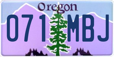 OR license plate 071MBJ