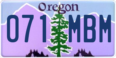 OR license plate 071MBM