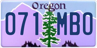 OR license plate 071MBO