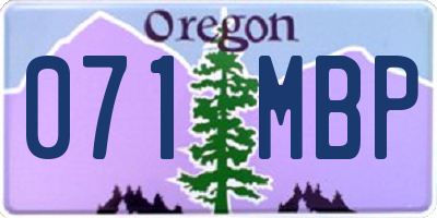 OR license plate 071MBP