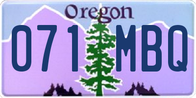 OR license plate 071MBQ