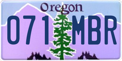 OR license plate 071MBR