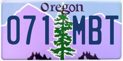 OR license plate 071MBT