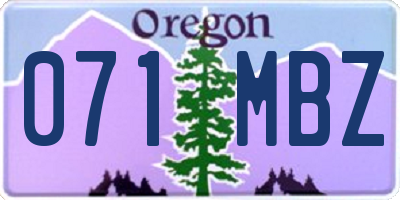 OR license plate 071MBZ