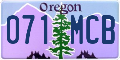 OR license plate 071MCB
