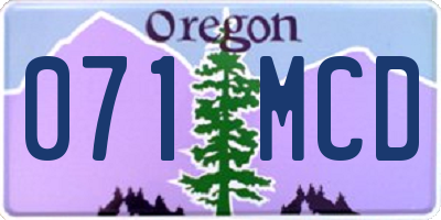 OR license plate 071MCD