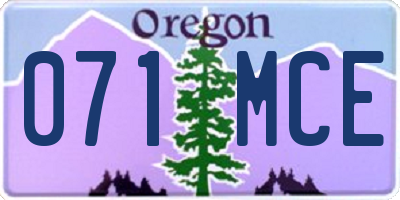 OR license plate 071MCE