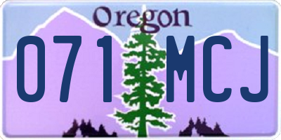 OR license plate 071MCJ