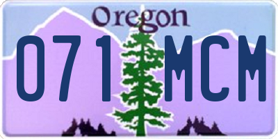 OR license plate 071MCM