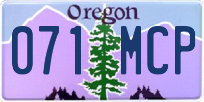 OR license plate 071MCP