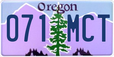 OR license plate 071MCT