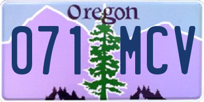 OR license plate 071MCV