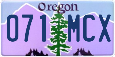 OR license plate 071MCX